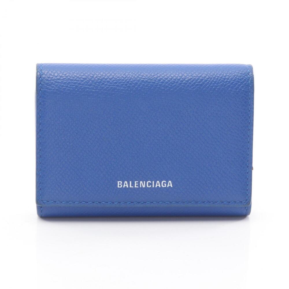 Balenciaga VILLE Accordion Card Holder Case Leather Accessory Blue